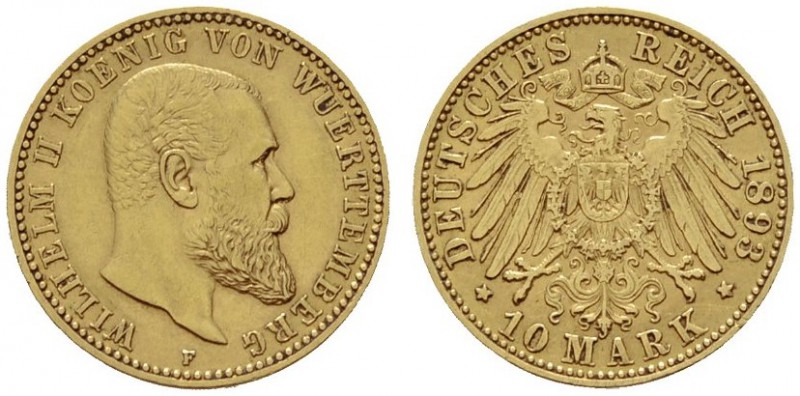 Deutsche Münzen und Medaillen ab 1871 
 Reichsgoldmünzen 
 Württemberg. Wilhel...