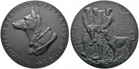 Deutsche Münzen und Medaillen ab 1871 
 I. Weltkrieg und Inflation 
 Große Eisengußmedaille 1914 von K. Goetz, auf den Einsatz der Sanitätshunde des...