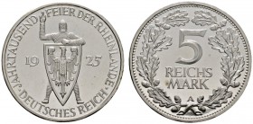 Deutsche Münzen und Medaillen ab 1871 
 Weimarer Republik 
 5 Reichsmark 1925 A. Rheinlande. J. 322. Polierte Platte