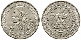 Deutsche Münzen und Medaillen ab 1871 
 Weimarer Republik 
 3 Reichsmark 1928 D. Dürer. J. 332. vorzüglich-prägefrisch