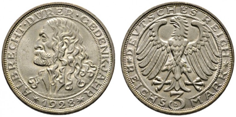 Deutsche Münzen und Medaillen ab 1871 
 Weimarer Republik 
 3 Reichsmark 1928 ...