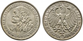 Deutsche Münzen und Medaillen ab 1871 
 Weimarer Republik 
 3 Reichsmark 1928 D. Dürer. J. 332. leichte Tönung, vorzüglich-prägefrisch