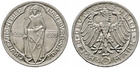 Deutsche Münzen und Medaillen ab 1871 
 Weimarer Republik 
 3 Reichsmark 1928 A. Naumburg. J. 333. vorzüglich-prägefrisch