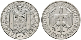 Deutsche Münzen und Medaillen ab 1871 
 Weimarer Republik 
 3 Reichsmark 1928 D. Dinkelsbühl. J. 334. Prachtexemplar, Polierte Platte