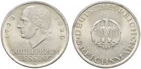 Deutsche Münzen und Medaillen ab 1871 
 Weimarer Republik 
 5 Reichsmark 1929 A. Lessing. J. 336. vorzüglich-prägefrisch