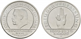 Deutsche Münzen und Medaillen ab 1871 
 Weimarer Republik 
 5 Reichsmark 1929 A. Schwurhand. J. 341. Polierte Platte