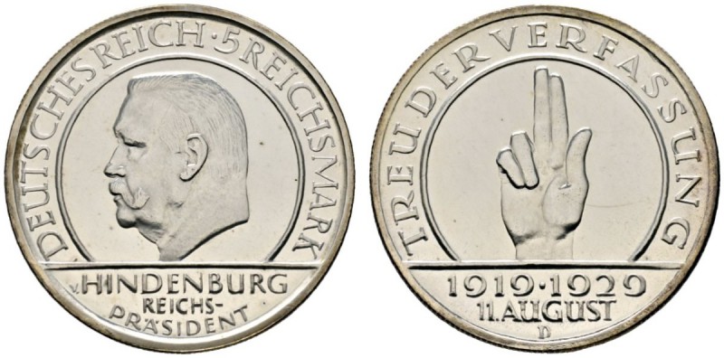 Deutsche Münzen und Medaillen ab 1871 
 Weimarer Republik 
 5 Reichsmark 1929 ...
