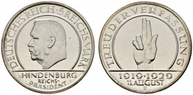 Deutsche Münzen und Medaillen ab 1871 
 Weimarer Republik 
 5 Reichsmark 1929 D. Schwurhand. J. 341. Polierte Platte