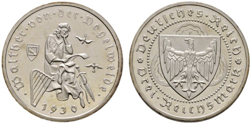 Deutsche Münzen und Medaillen ab 1871 
 Weimarer Republik 
 3 Reichsmark 1930 ...