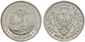 Deutsche Münzen und Medaillen ab 1871 
 Weimarer Republik 
 3 Reichsmark 1931 A. Magdeburg. J. 347. Prachtexemplar, Polierte Platte