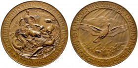 Deutsche Münzen und Medaillen ab 1871 
 Weimarer Republik 
 Bronzemedaille 1919 mit Signatur EB, auf den Friedensschluss und den Versailler Vertrag....