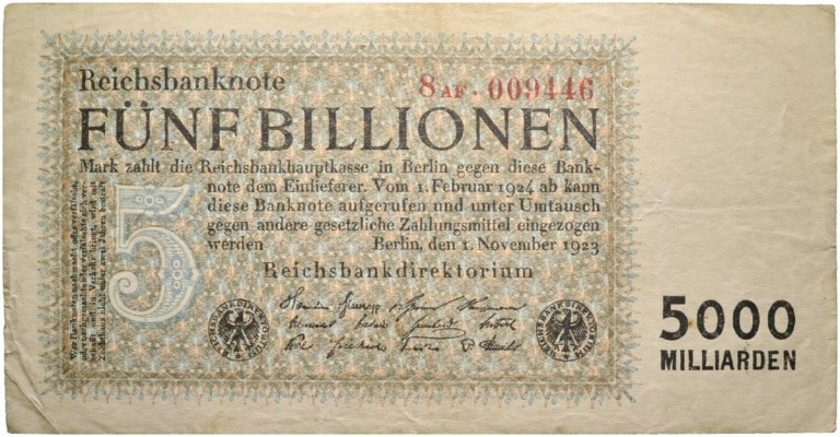 Deutsche Münzen und Medaillen ab 1871 
 Weimarer Republik 
 Reichsbanknote zu ...