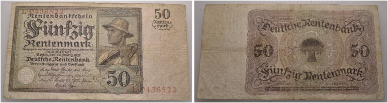 Deutsche Münzen und Medaillen ab 1871 
 Weimarer Republik 
 Rentenbankschein z...