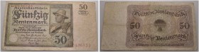 Deutsche Münzen und Medaillen ab 1871 
 Weimarer Republik 
 Rentenbankschein zu 50 RENTENMARK. Berlin, 20. März 1925. Sensenmann. Serie L. Rosenberg...