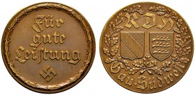 Deutsche Münzen und Medaillen ab 1871 
 Drittes Reich 
 Bronzene Prämienmedaille o.J. (um 1935) unsigniert, für gute Leistung im Reichsverband für d...