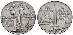 Deutsche Münzen und Medaillen ab 1871 
 Drittes Reich 
 Mattierte Silbermedaille 1938 von K. Goetz, auf die Wiedereingliederung des Sudetenlandes. F...