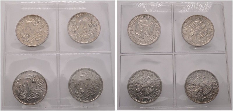 Deutsche Münzen und Medaillen ab 1871 
 Bundesrepublik Deutschland 
 4 Stücke:...