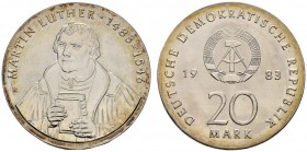 Deutsche Münzen und Medaillen ab 1871 
 Deutsche Demokratische Republik 
 20 Mark 1983. Luther. J. 1591. Stempelglanz