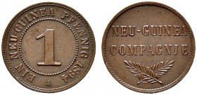 Deutsche Münzen und Medaillen ab 1871 
 Nebengebiete / Deutsch-Neuguinea 
 1 Neu-Guinea-Pfennig 1894 A. J. 701. gutes vorzüglich