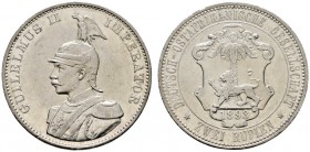 Deutsche Münzen und Medaillen ab 1871 
 Deutsch-Ostafrika 
 2 Rupien 1893. J. 714. leichte Kratzer, sehr schön-vorzüglich