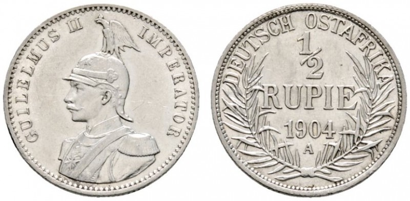 Deutsche Münzen und Medaillen ab 1871 
 Deutsch-Ostafrika 
 1/2 Rupie 1904 A. ...