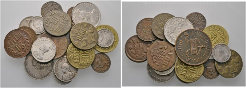 Deutsche Münzen und Medaillen ab 1871 
 Deutsch-Ostafrika 
 Lot (19 Stücke): P...