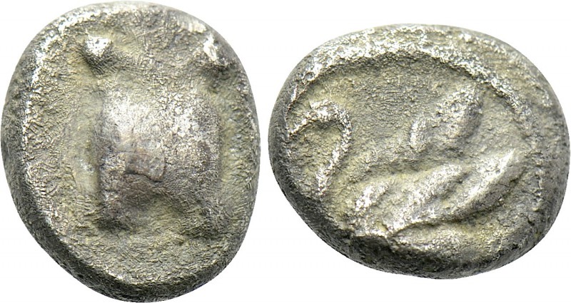 CILICIA. Mallos. Obol (Early 4th century BC). 

Obv: Astragalos.
Rev: Swan st...