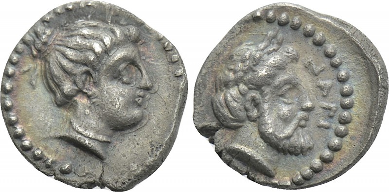 CILICIA. Nagidos. Obol (Circa 400-380 BC). 

Obv: Head of Aphrodite right.
Re...