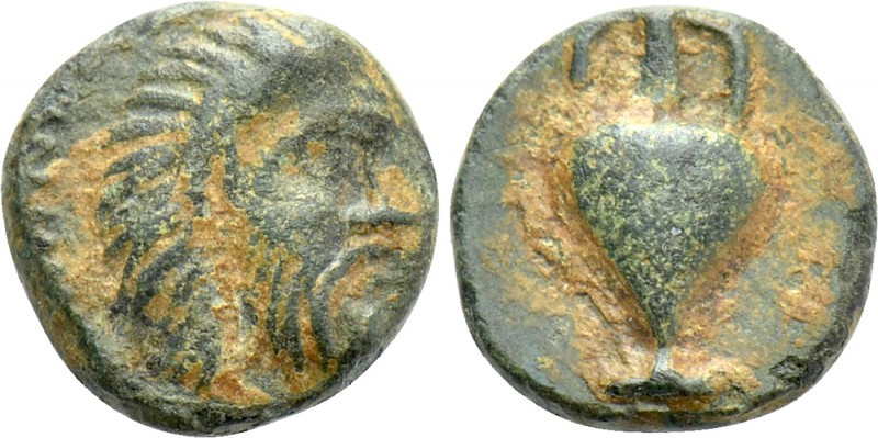 CILICIA. Nagidos. Ae (Circa 400-380 BC).

Obv: Bearded head of Pan right.
Rev...