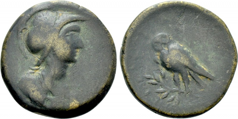 CILICIA. Seleukeia. Ae (2nd-1st centuries BC). 

Obv: Helmeted bust of Athena ...