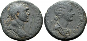 CILICIA. Anazarbus. Trajan with Matidia (98-117). Ae Diassarion. Dated CY 132 (113/4).