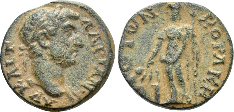 CILICIA. Coracesium. Hadrian (117-138). Ae. 

Obv: ΑV ΚΑΙ Τ ΑΔΡΙΑΝΟС. 
Laurea...