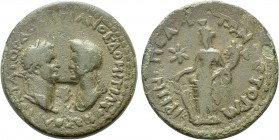 CILICIA. Irenopolis-Neronias. Domitian with Domitia (81-96). Ae 1 1/2 Assaria. Dated CY 43 (94/5).