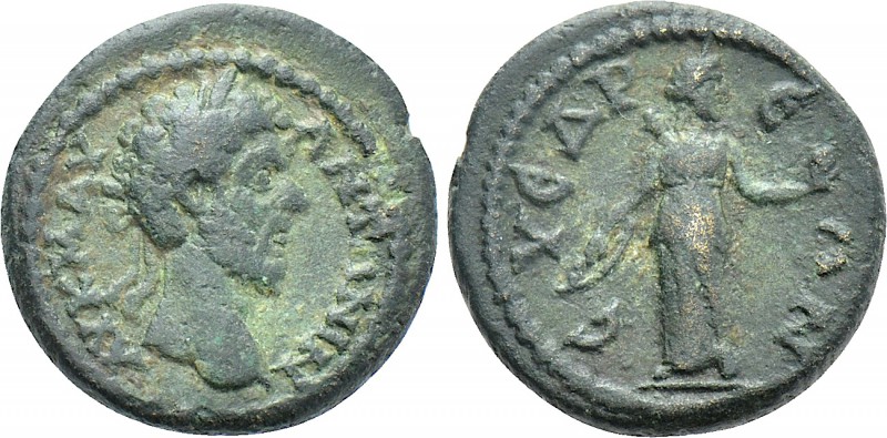 CILICIA. Syedra. Marcus Aurelius (161-180). Ae. 

Obv: AV K M AV ANTΩNIN. 
La...