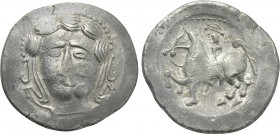 EASTERN EUROPE. Imitations of Larissa or Amphipolis (Mid 3rd century BC). Tetradrachm. Apollokopf-Petasosreiter type. Mint in the central Carpathian r...