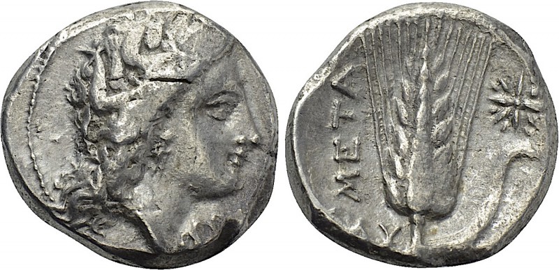 LUCANIA. Metapontion. Nomos (Circa 330-290 BC). 

Obv: Head of Demeter right, ...