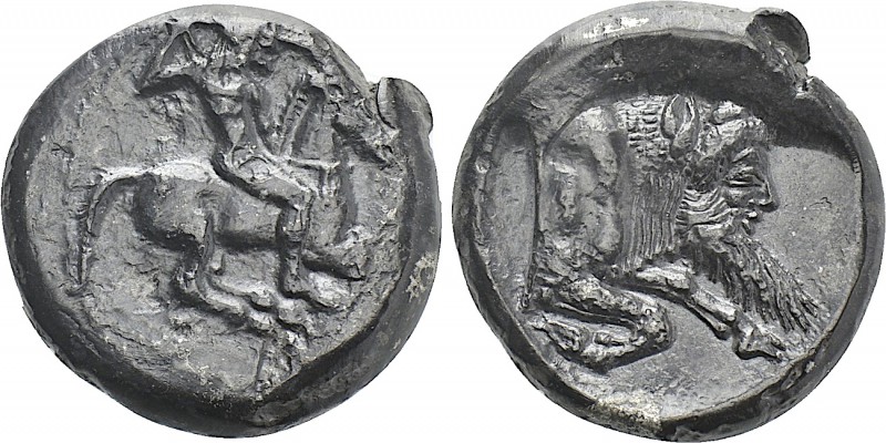 SICILY. Gela. Didrachm (Circa 490/85-480/75 BC). 

Obv: Warrior on horse reari...