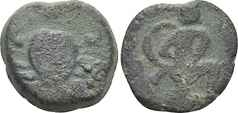 SICILY. Uncertain. Ae (2nd century BC). 

Obv: Crab.
Rev: Warrior advancing r...