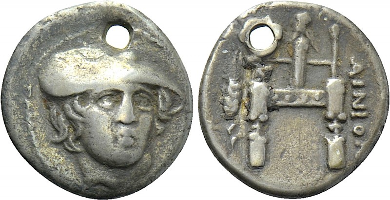THRACE. Ainos. Drachm (Circa 357-342/1 BC). 

Obv: Head of Hermes facing sligh...