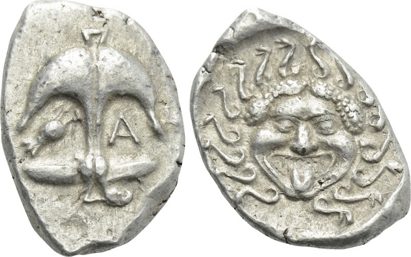 THRACE. Apollonia Pontika. Drachm (Circa 480/78-450 BC). 

Obv: Inverted ancho...