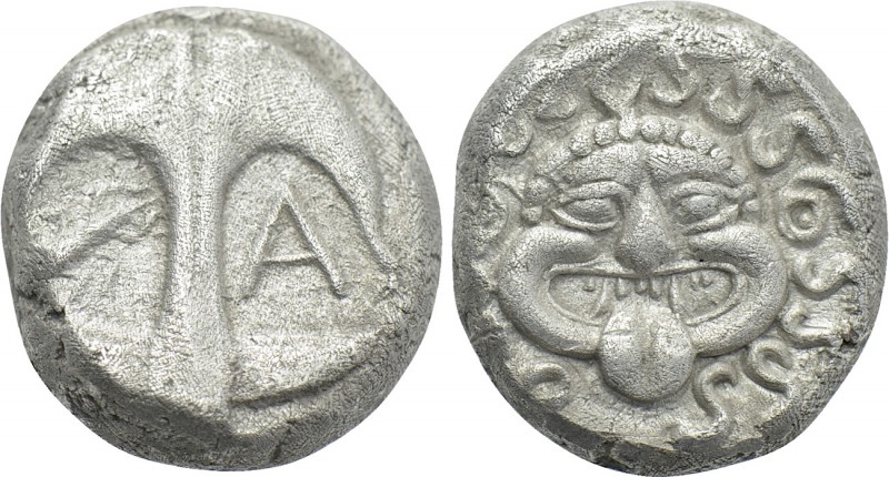 THRACE. Apollonia Pontika. Drachm (Circa 480/78-450 BC). 

Obv: Inverted ancho...