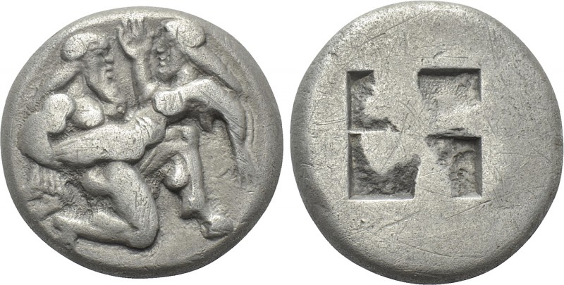 THRACE. Thasos. Stater (Circa 480-463 BC). 

Obv: Ithyphallic satyr advancing ...