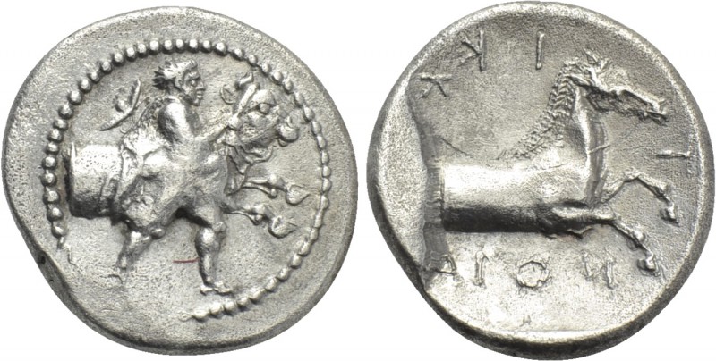 THESSALY. Trikka. Hemidrachm (Circa 440-400 BC). 

Obv: Thessalos, petasos and...