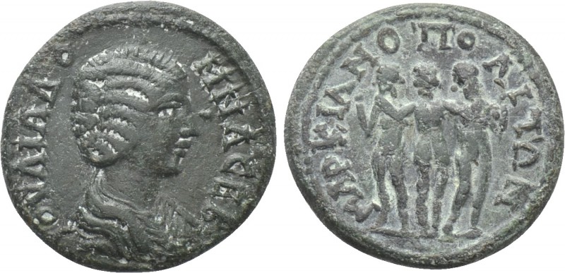 MOESIA INFERIOR. Marcianopolis. Julia Domna (Augusta, 193-217). Ae. 

Obv: IOV...
