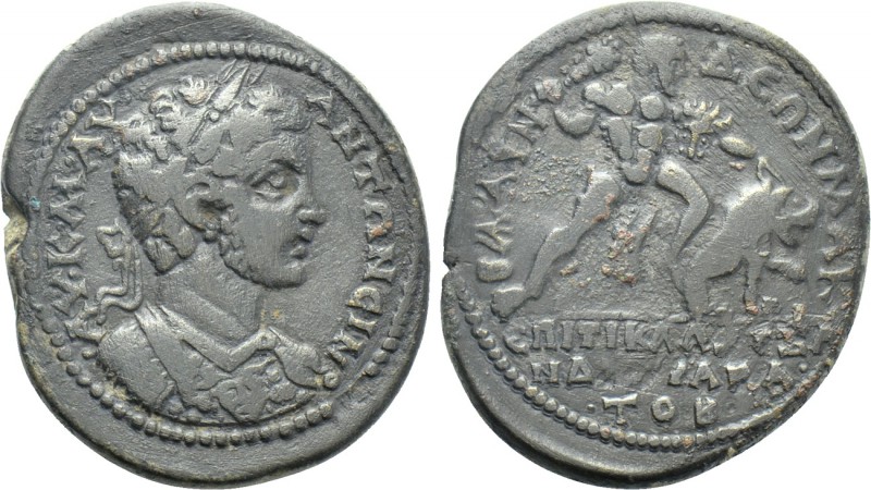LYDIA. Blaundus. Caracalla (198-217). Ae. Tiberios Klaudios Alexandros, first ar...