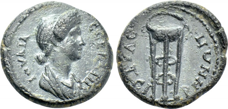 LYDIA. Thyatira. Julia Titi (Augusta, 79-90/1). Ae. 

Obv: IOVΛIA CЄBACTH. 
D...