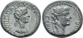 PHRYGIA. Aezanis. Germanicus with Agrippina I (Died 19 and 33, respectively). Ae. Straton Medeus, magistrate. Struck under Caligula.