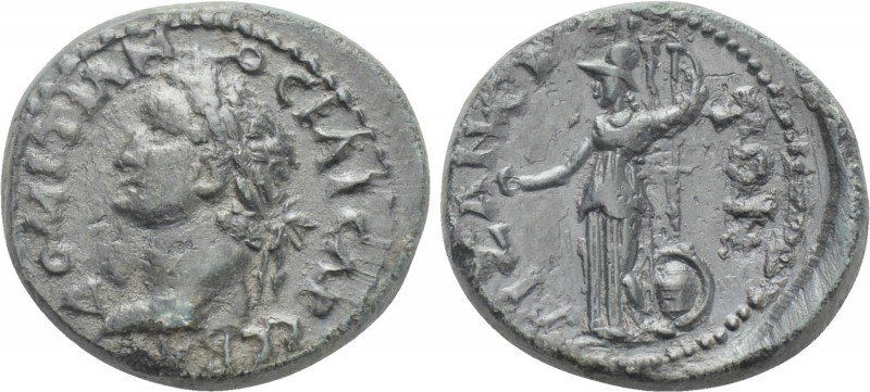 PHRYGIA. Aezani. Domitian (81-96). Ae. 

Obv: ΔOMITIANOC KAICAP CЄBAC. 
Laure...