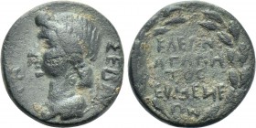 PHRYGIA. Eumenea. Julia Augusta (Livia) (Augusta, 14-29). Ae. Kleon Agapetos, magistrate. Struck under Tiberius.