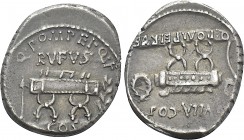 Q. POMPEIUS RUFUS. Denarius (54 BC). Rome.
